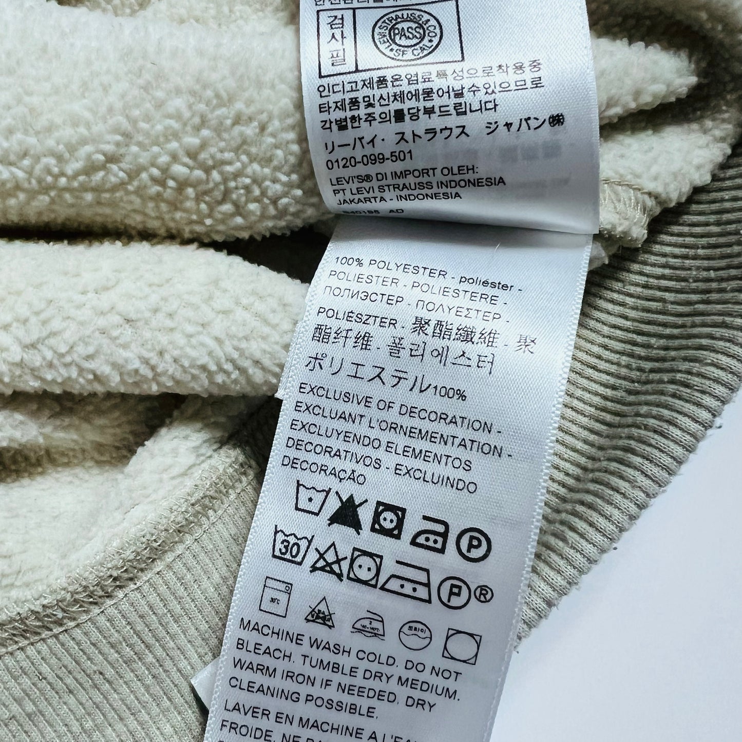 Levis Frottee Crewneck Pullover cremeweiß XL / XXL