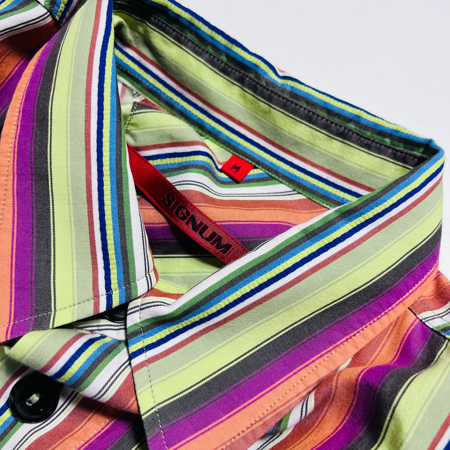 SIGNUM Vintage 90s Hemd Gestreift grün orange M / L