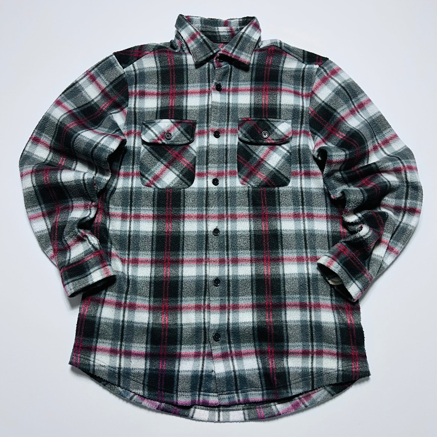 Reward Vintage 90s Fleece Hemd schwarz rot L / XL