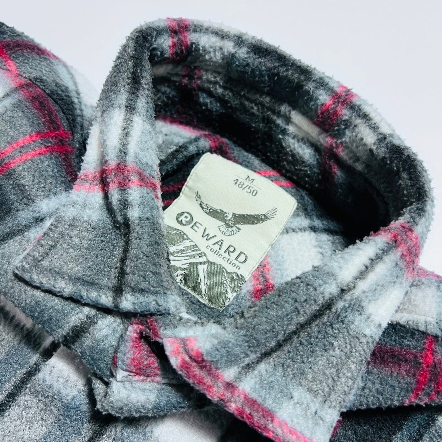 Reward Vintage 90s Fleece Hemd schwarz rot L / XL