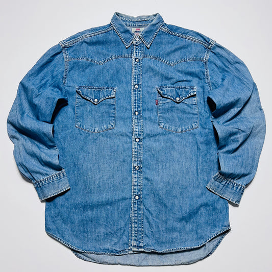 Levis Vintage 90s Barstow Western Jeanshemd hellblau XL