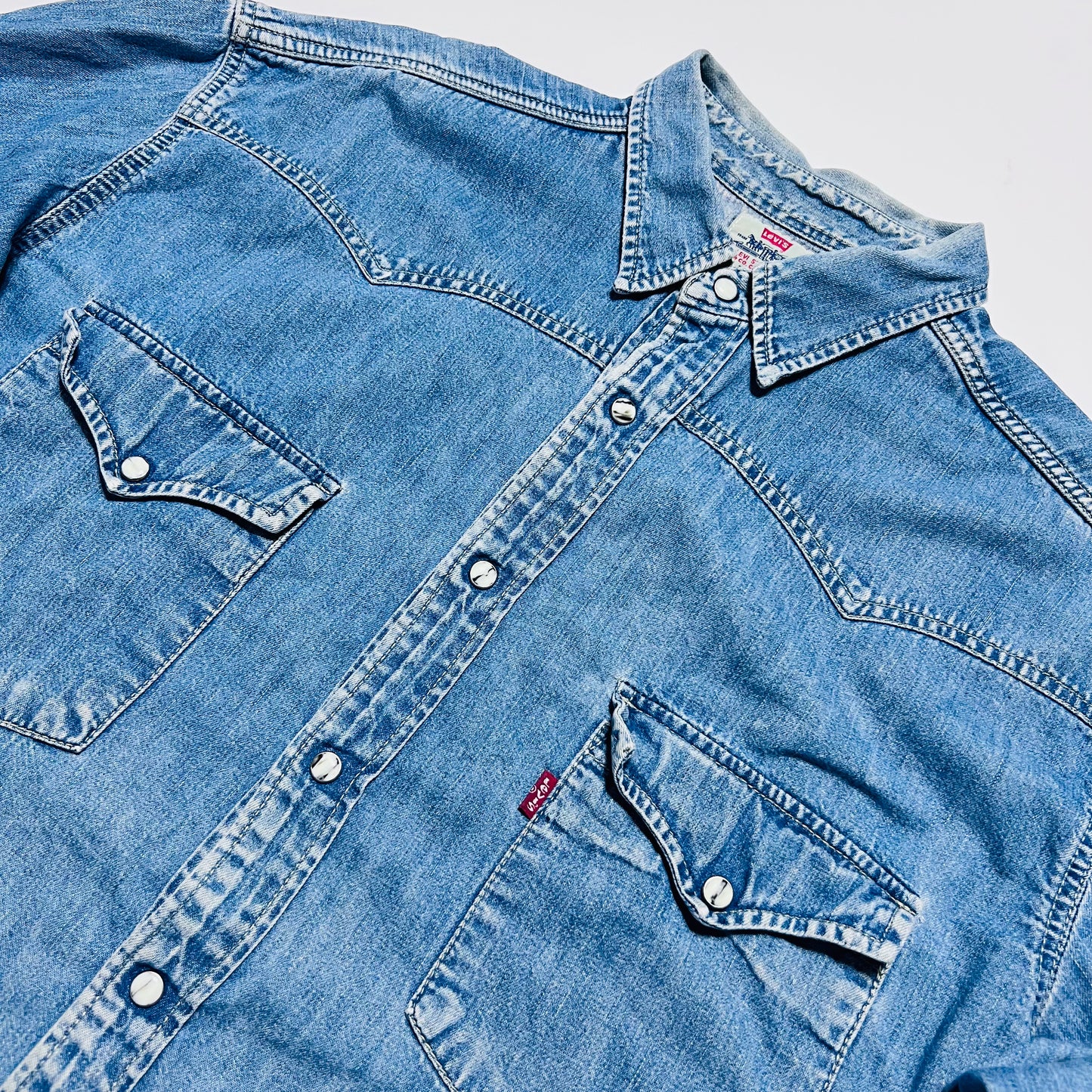 Levis Vintage 90s Barstow Western Jeanshemd hellblau XL