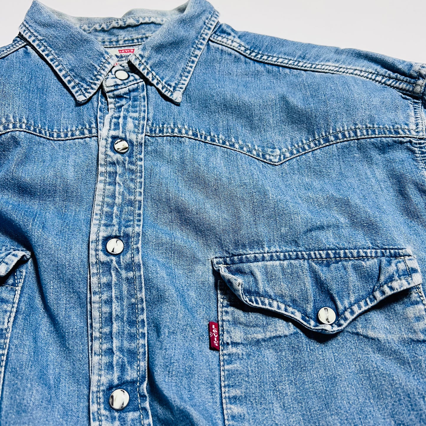 Levis Vintage 90s Barstow Western Jeanshemd hellblau XL