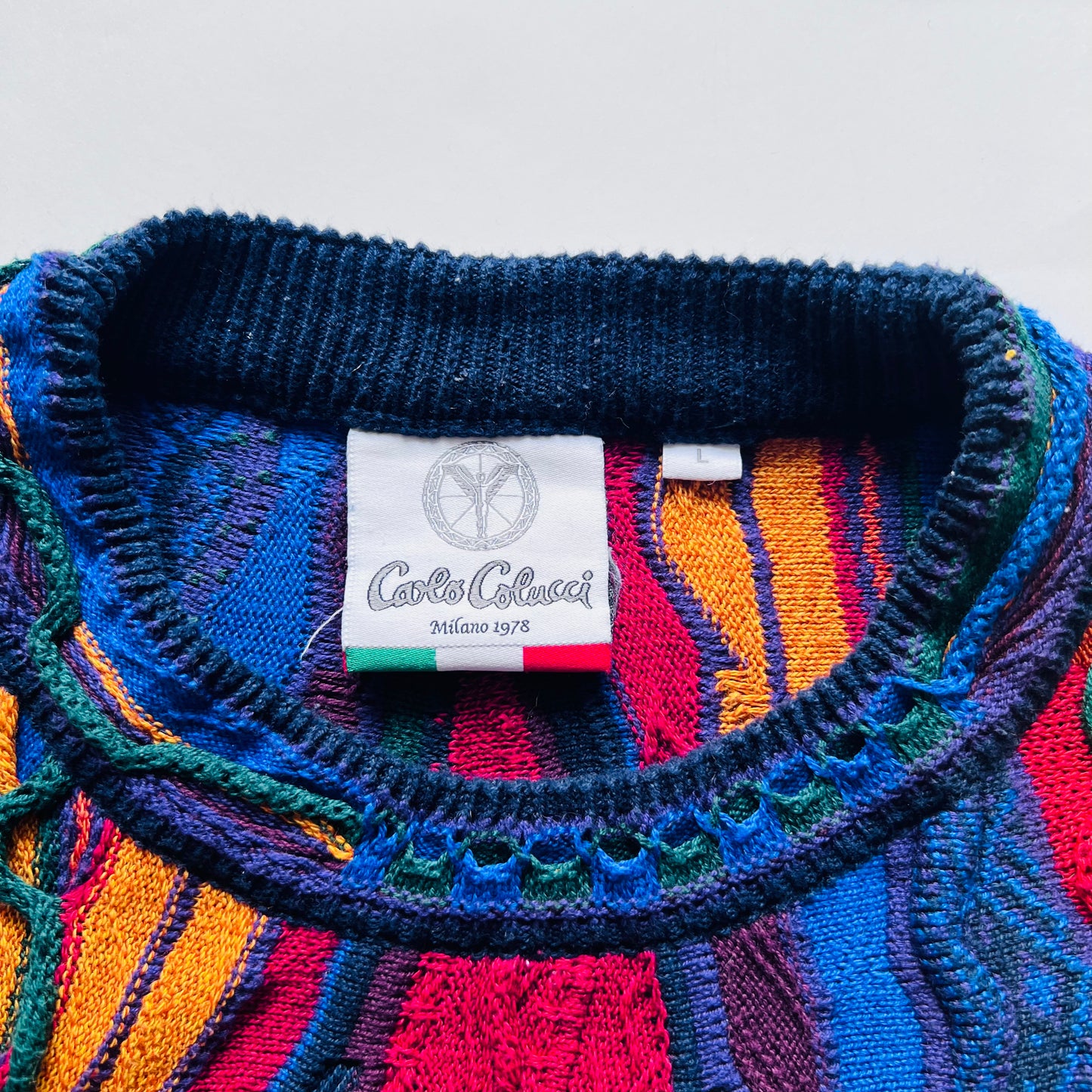Carlo Colucci 'De Prezzo' Crewneck Strickpullover bunt M / L