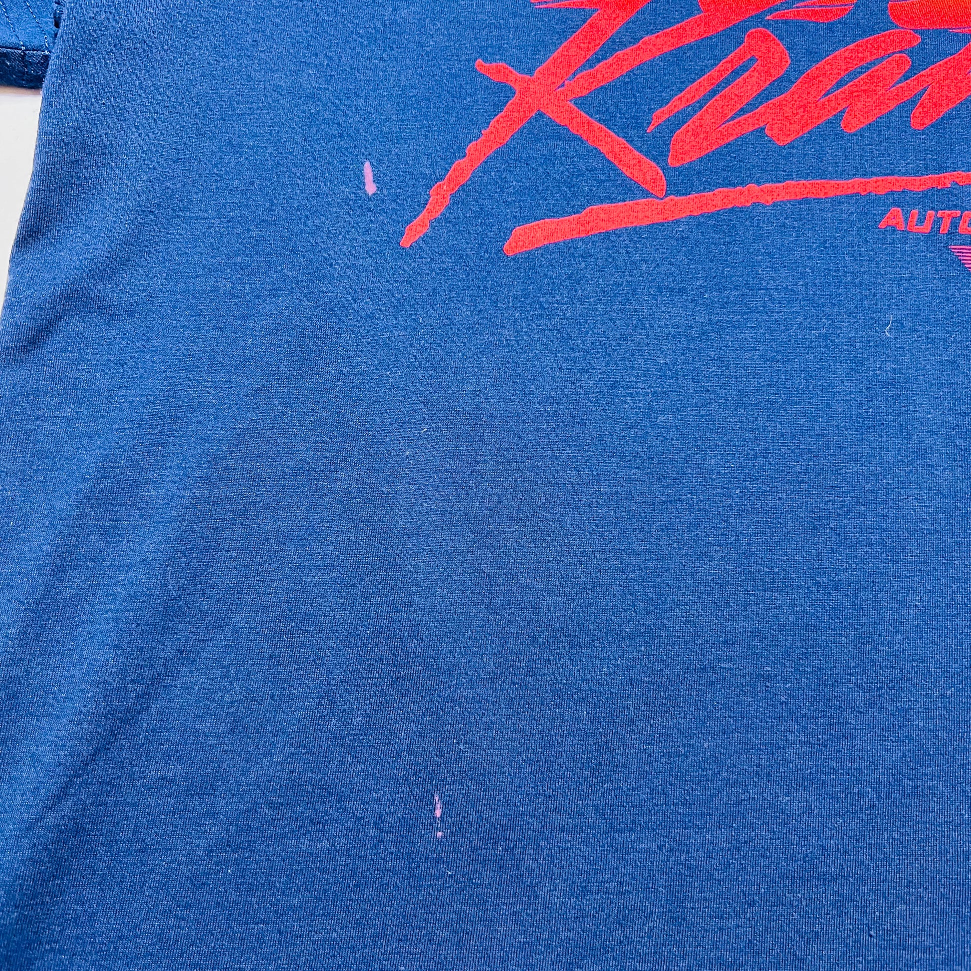 Sourkrauts Racing Flag Retro T-Shirt blau S / M - Cats on Stacks VNTG