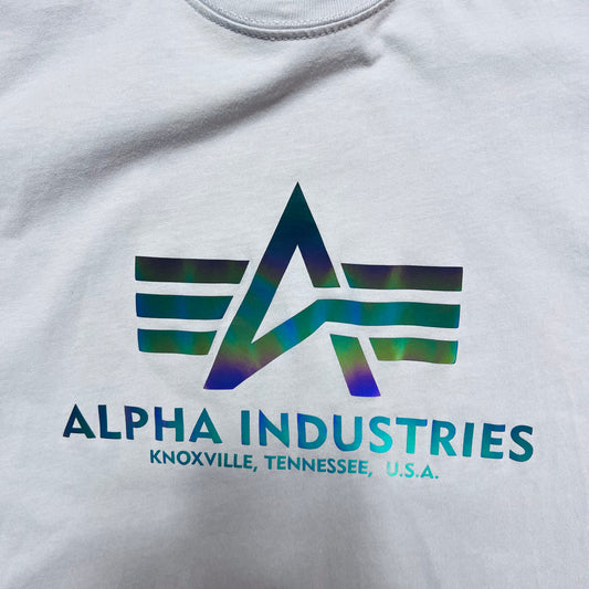 Alpha Industries Retro T-Shirt Rainbow Reflective grau L / XL - Cats on Stacks VNTG
