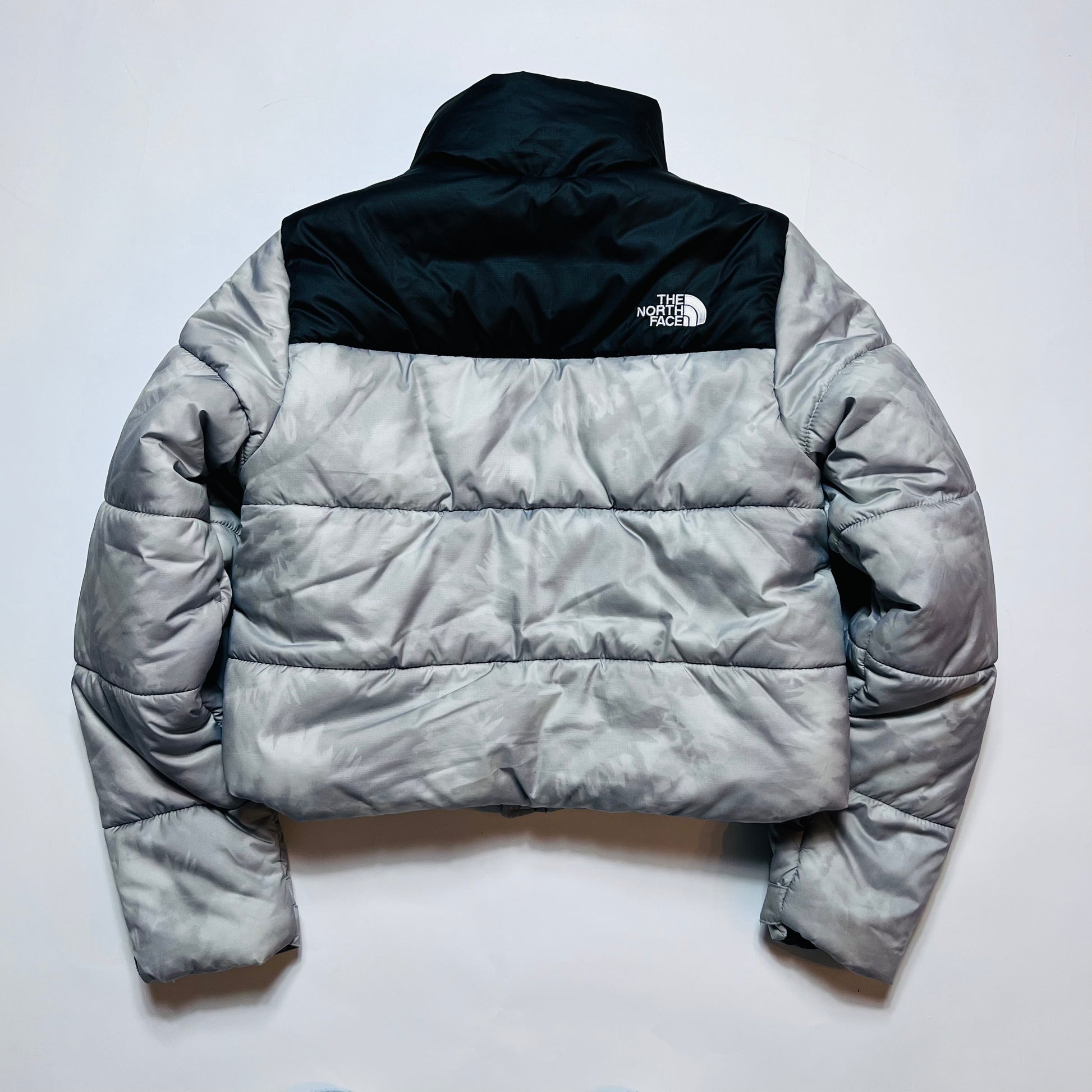 Damen The North Face Saikuru Jacke Cropped Tie Dye grau S - Cats on Stacks VNTG