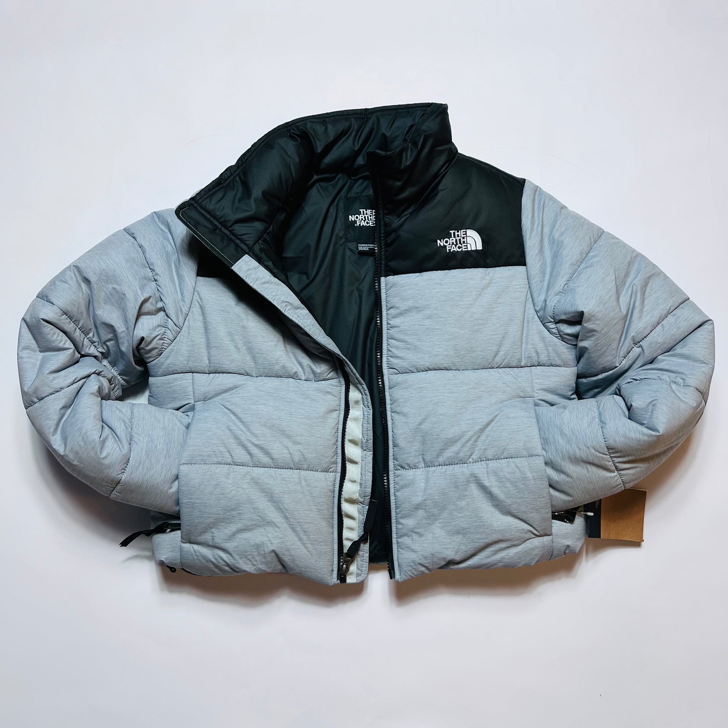 Damen The North Face Saikuru Jacke Cropped Hellgrau Schwarz M - Cats on Stacks VNTG