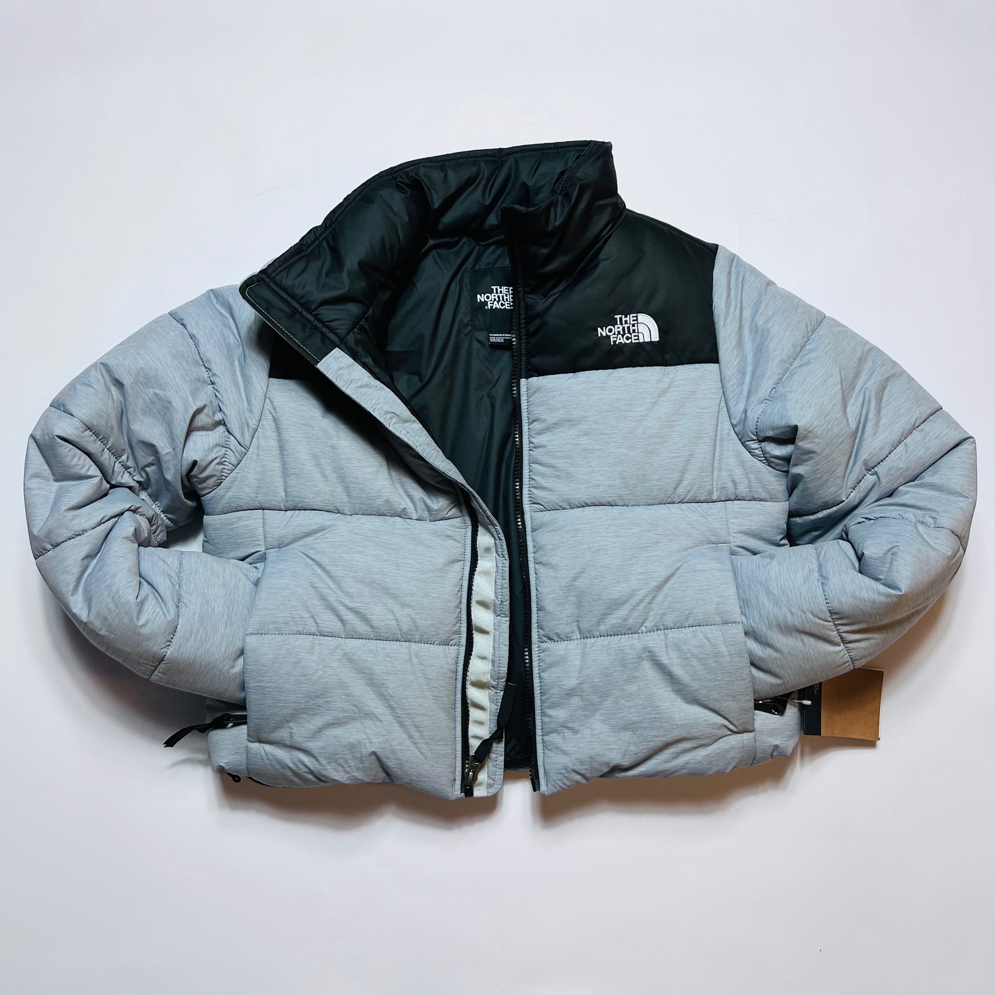 Damen The North Face Saikuru Jacke Cropped Hellgrau Schwarz M - Cats on Stacks VNTG