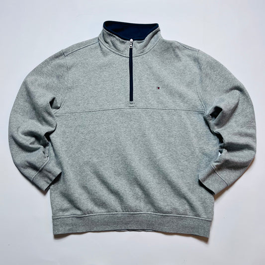 Tommy Hilfiger Golf Vintage 2000s Y2K 3/4 Zip Pullover grau L / XL - Cats on Stacks VNTG
