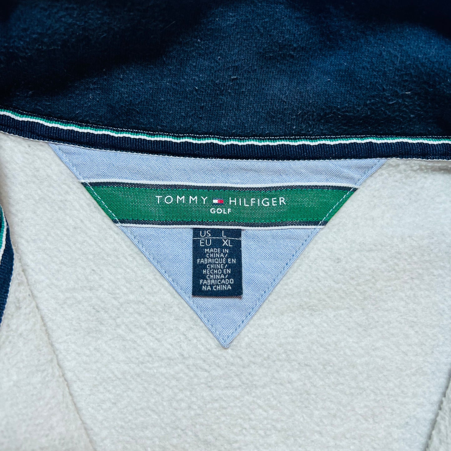 Tommy Hilfiger Golf Vintage 2000s Y2K 3/4 Zip Pullover grau L / XL - Cats on Stacks VNTG