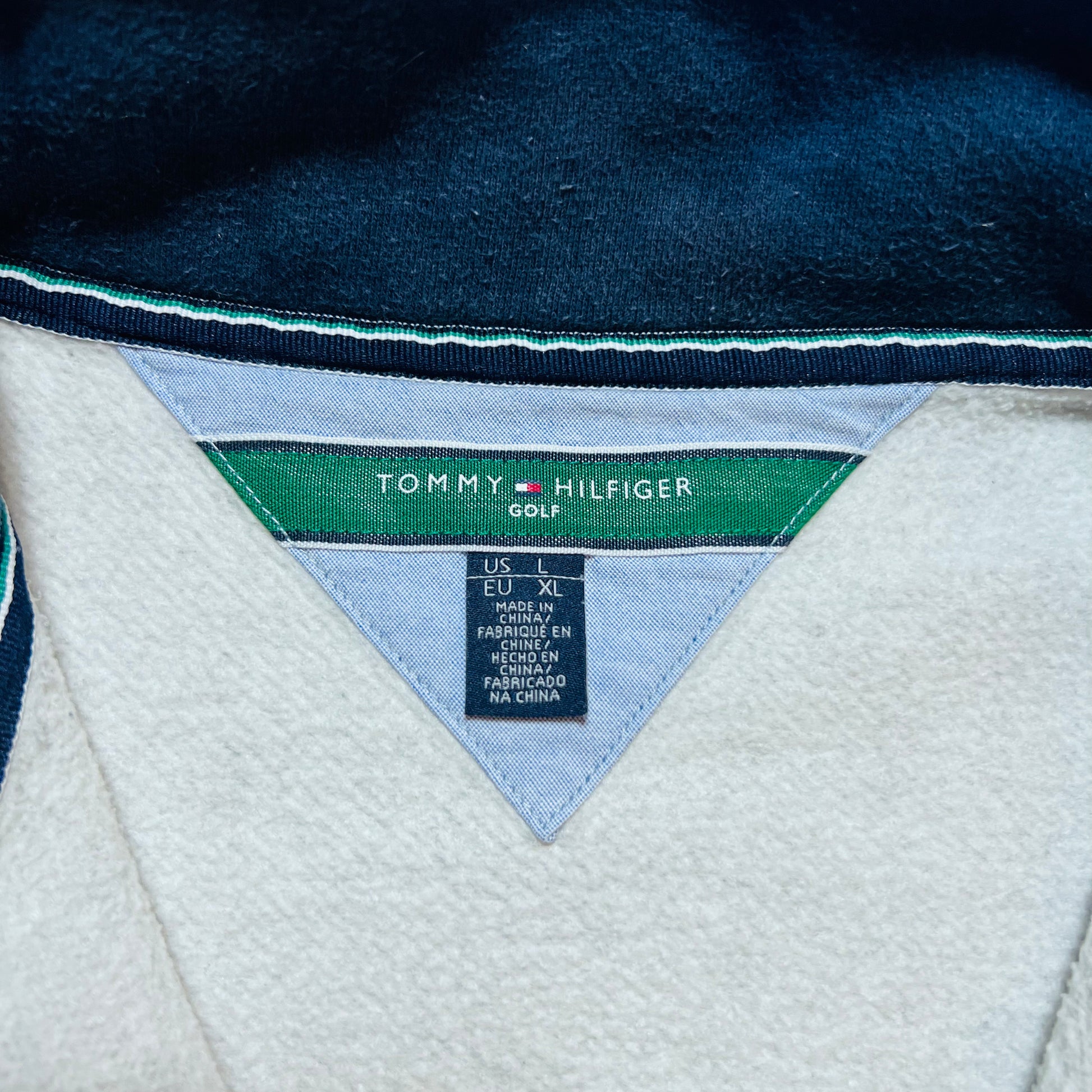 Tommy Hilfiger Golf Vintage 2000s Y2K 3/4 Zip Pullover grau L / XL - Cats on Stacks VNTG