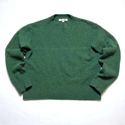 Damen UNIQLO Wollpullover Crewneck Boxy Fit grün M - Cats on Stacks VNTG