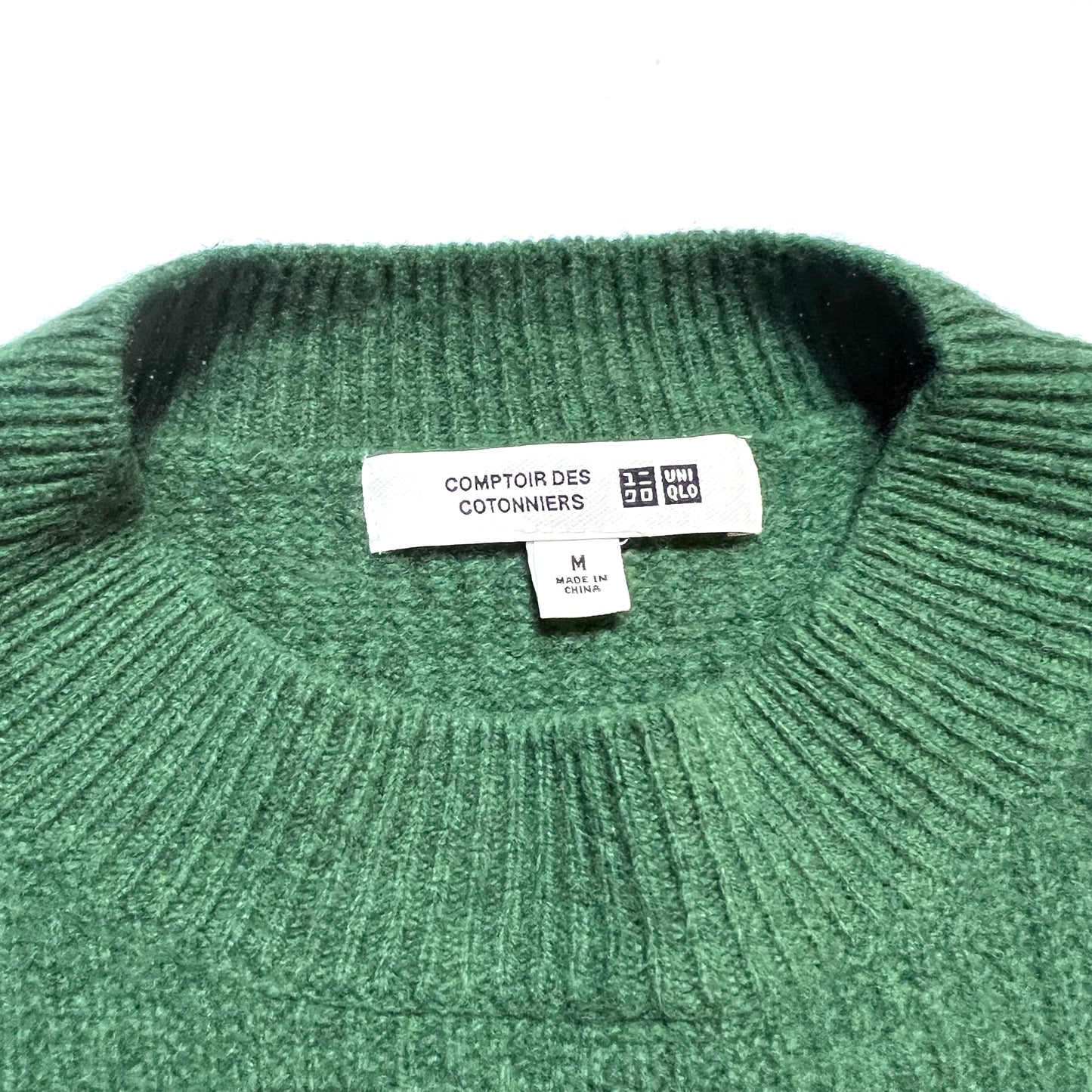 Damen UNIQLO Wollpullover Crewneck Boxy Fit grün M - Cats on Stacks VNTG