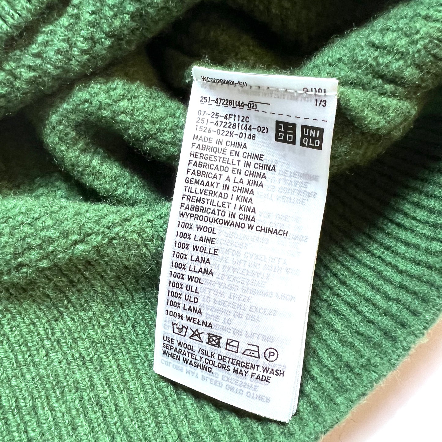 Damen UNIQLO Wollpullover Crewneck Boxy Fit grün M - Cats on Stacks VNTG