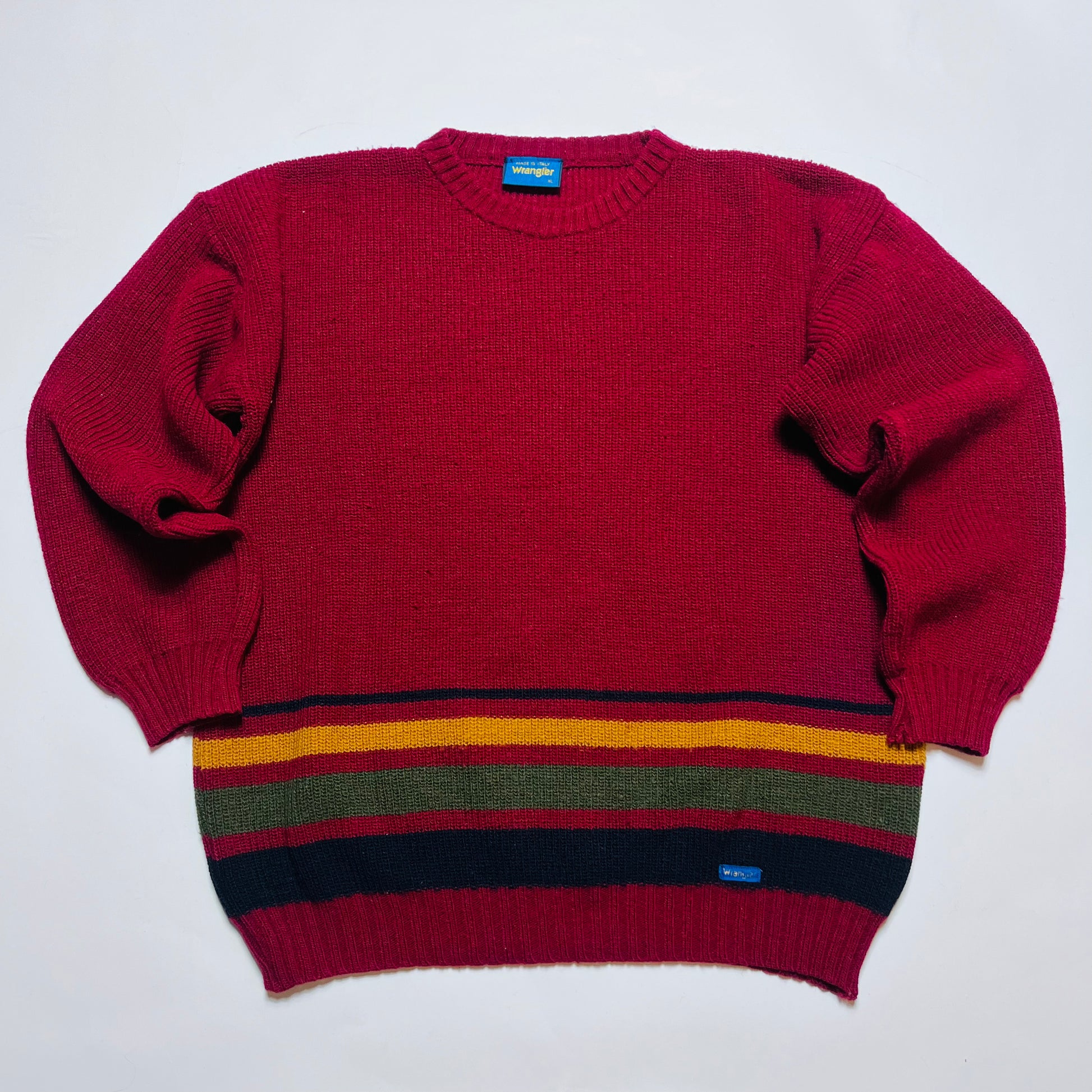 Wrangler Vintage 90s Strickpullover dunkelrot M / L - Cats on Stacks VNTG