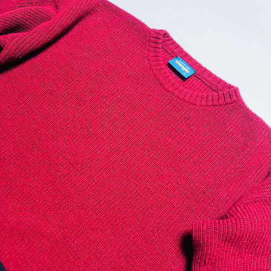 Wrangler Vintage 90s Strickpullover dunkelrot M / L - Cats on Stacks VNTG