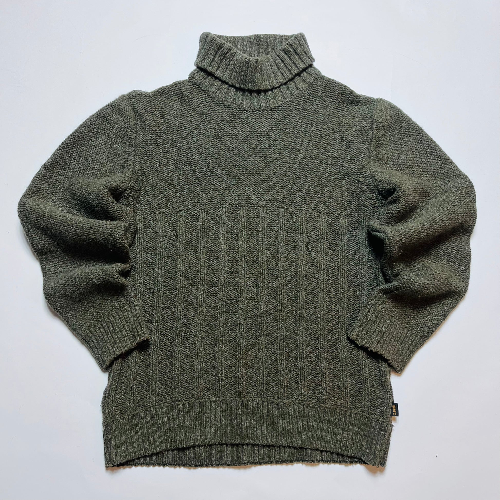 Lee Vintage 90s Rollkragenpullover Strickpullover grau grün S / M - Cats on Stacks VNTG