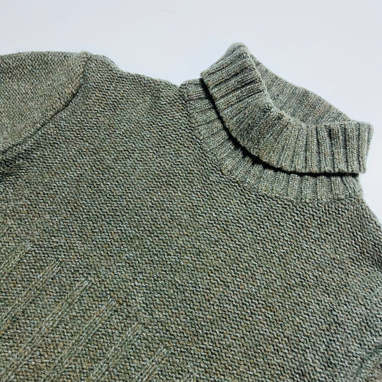 Lee Vintage 90s Rollkragenpullover Strickpullover grau grün S / M - Cats on Stacks VNTG