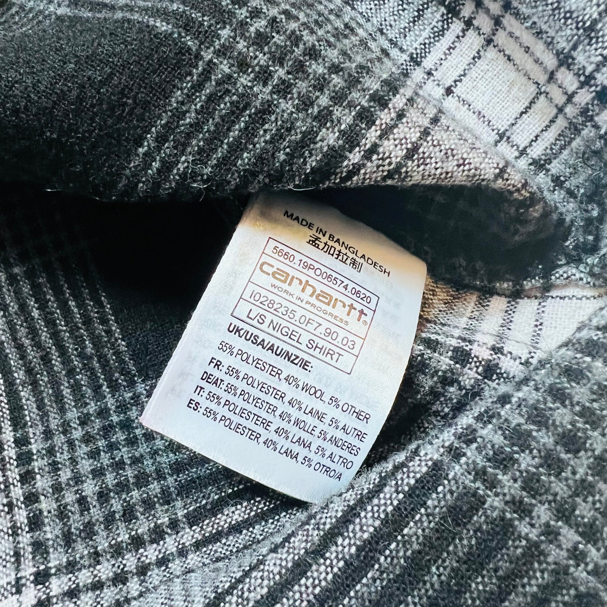 Carhartt L/S Nigel Shirt Hemdjacke schwarz grau XL - Cats on Stacks VNTG