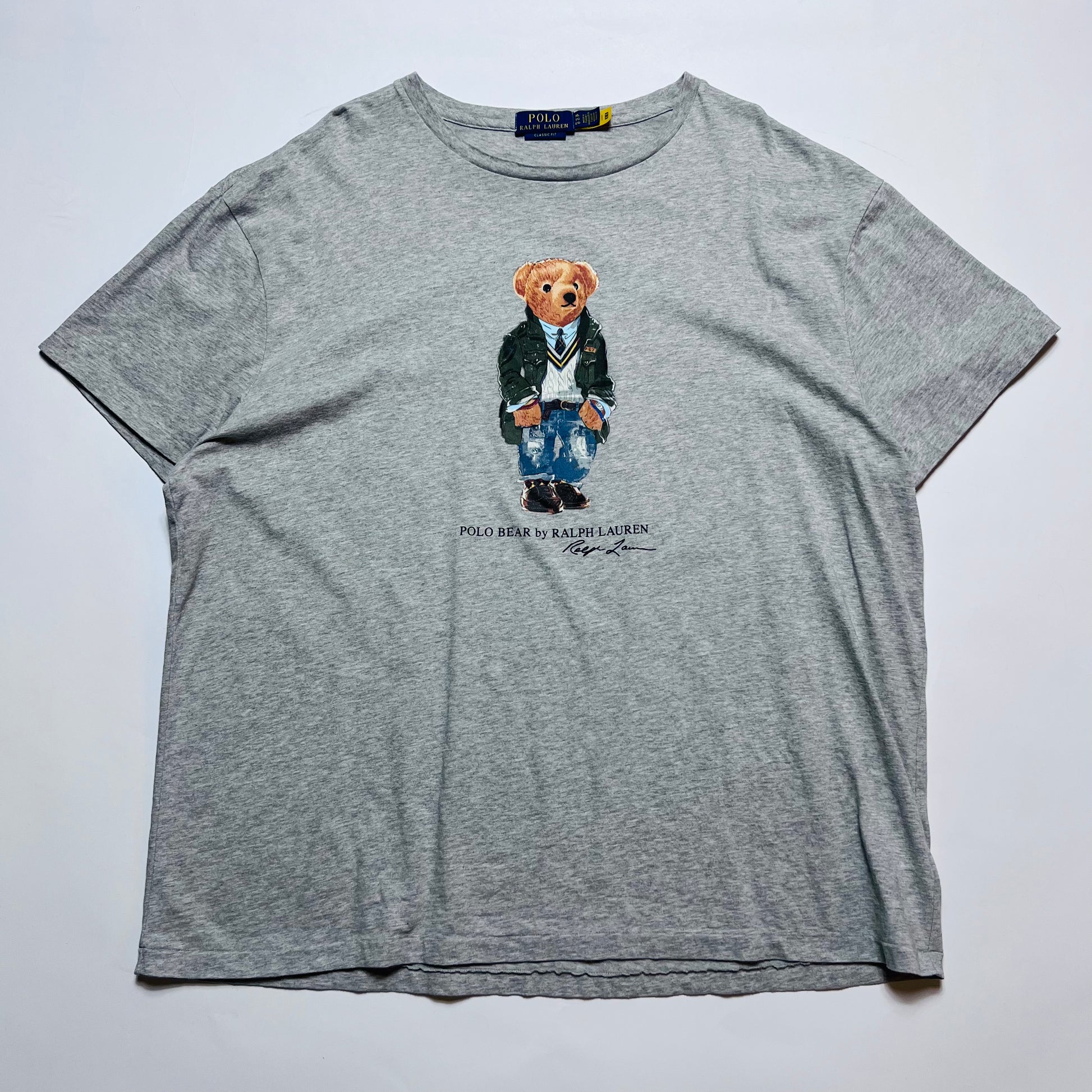 Ralph Lauren Polo Bear Businessmen T-Shirt grau XL - Cats on Stacks VNTG