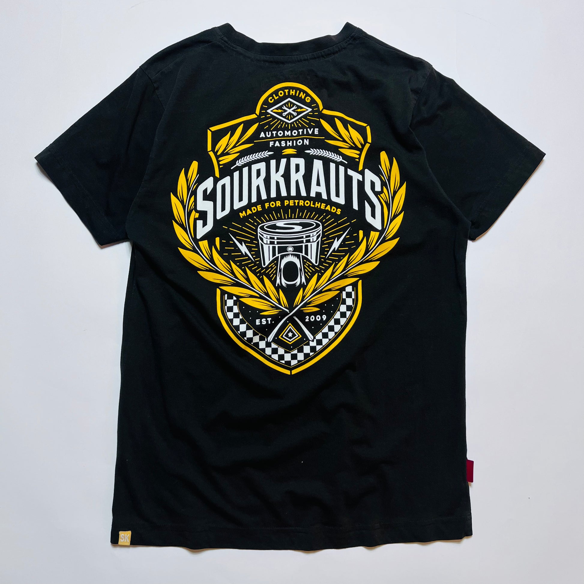 Sourkrauts Racing Motor Retro T-Shirt schwarz S / M - Cats on Stacks VNTG