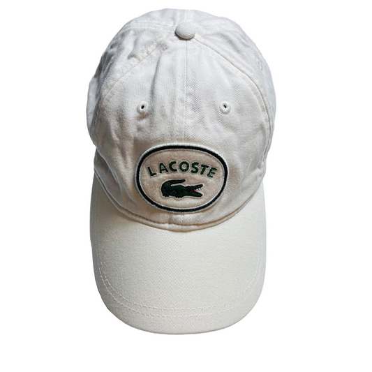 Lacoste Krokodil Logo Cap creme weiß Strapback - Cats on Stacks VNTG