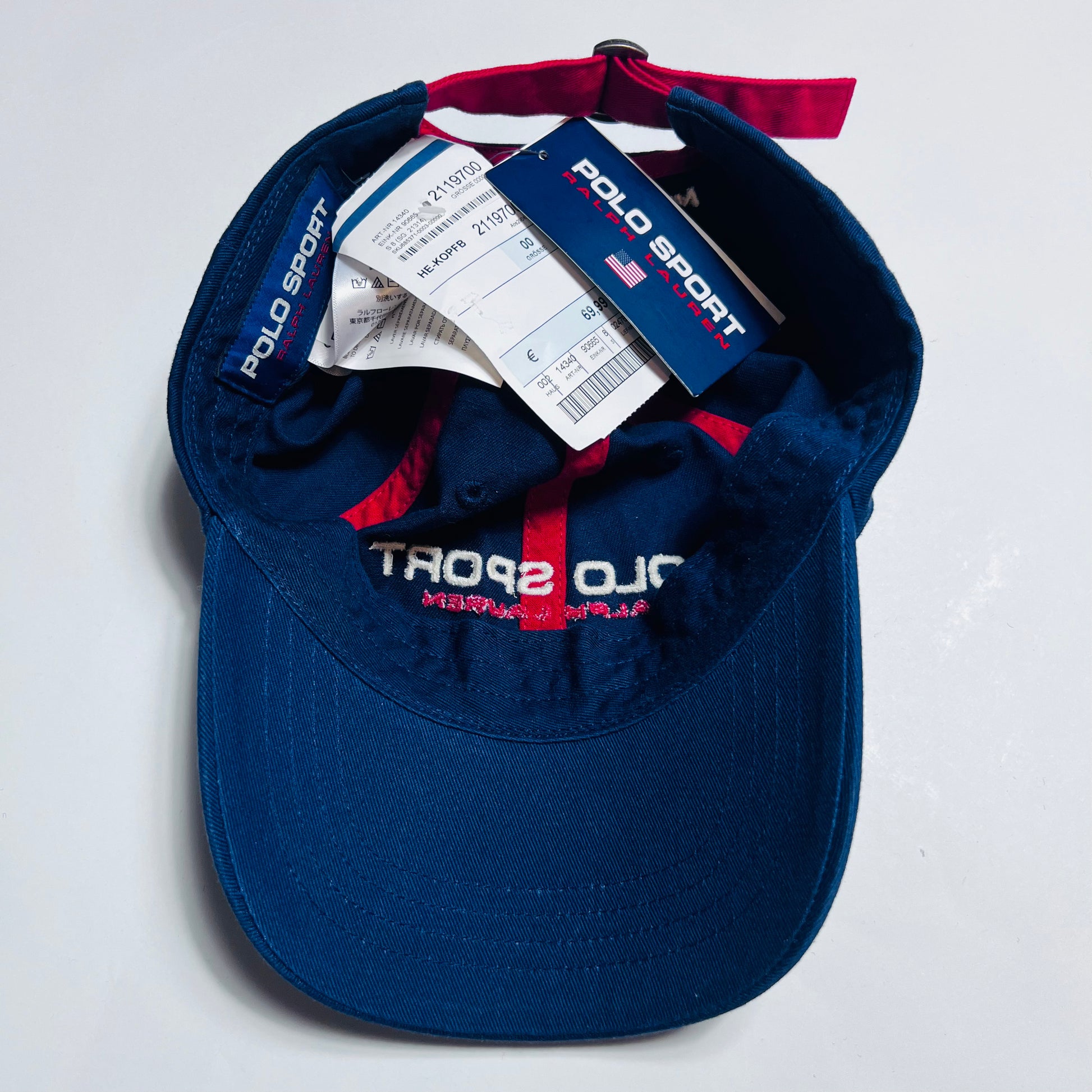 Ralph Lauren Polo Sport Retro Cap blau rot Strapback - Cats on Stacks VNTG