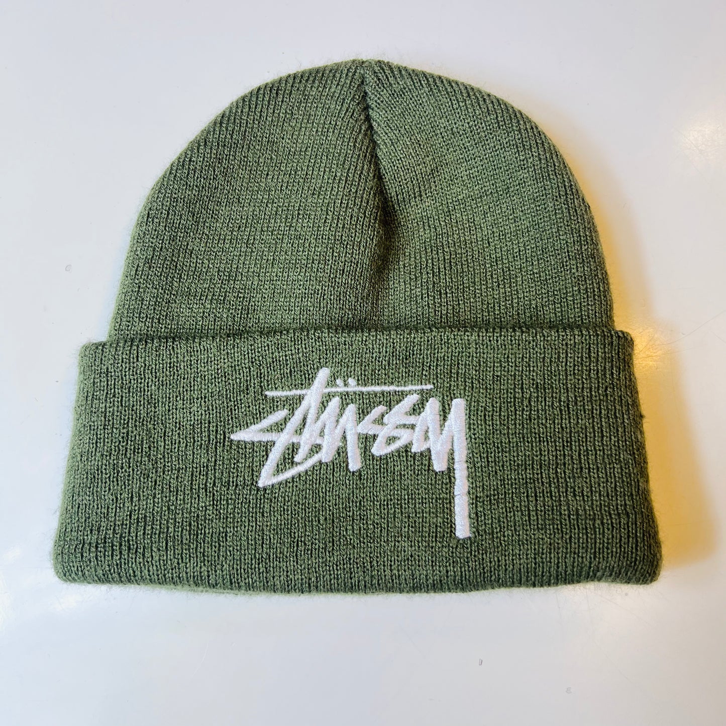 Stüssy Big Stock Cuff Beanie Retro Mütze olivgrün - Cats on Stacks VNTG