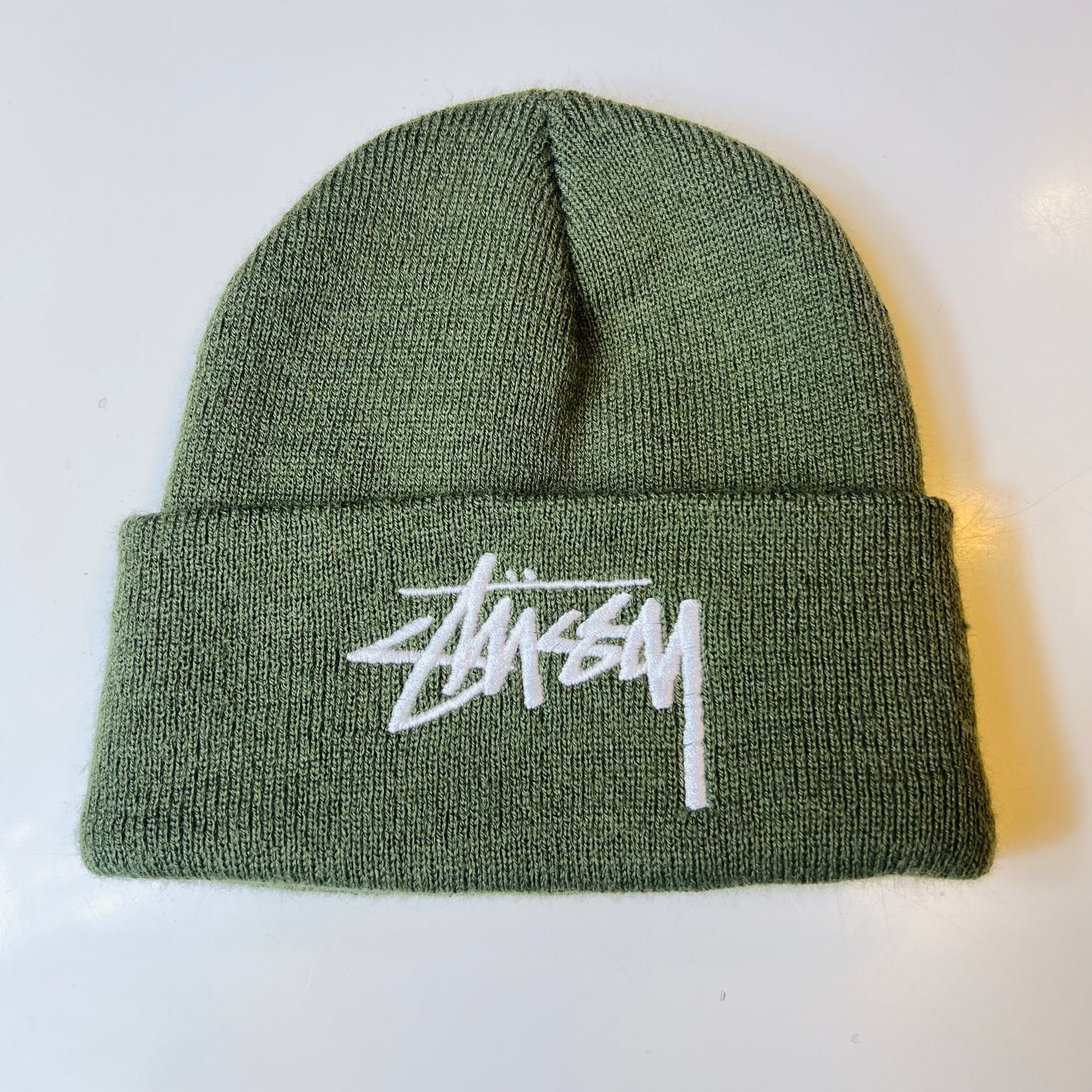 Stüssy Big Stock Cuff Beanie Retro Mütze olivgrün - Cats on Stacks VNTG