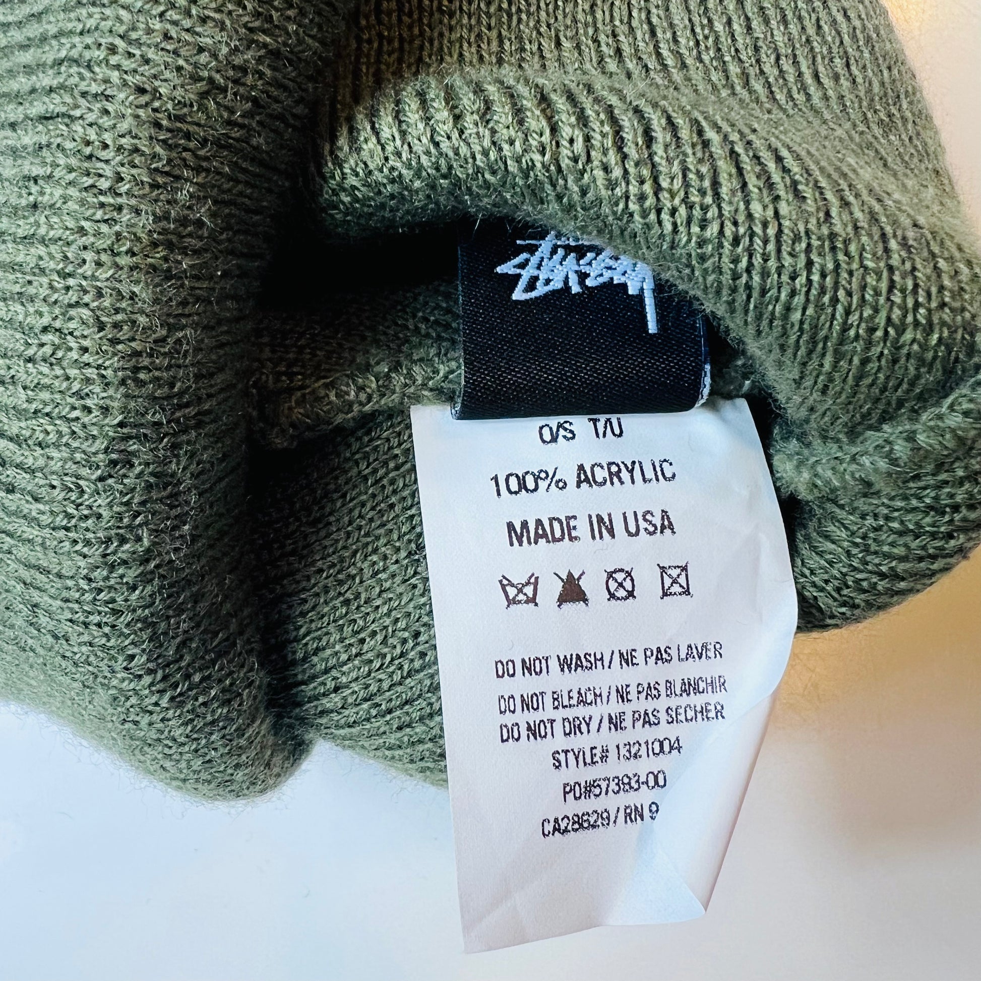 Stüssy Big Stock Cuff Beanie Retro Mütze olivgrün - Cats on Stacks VNTG
