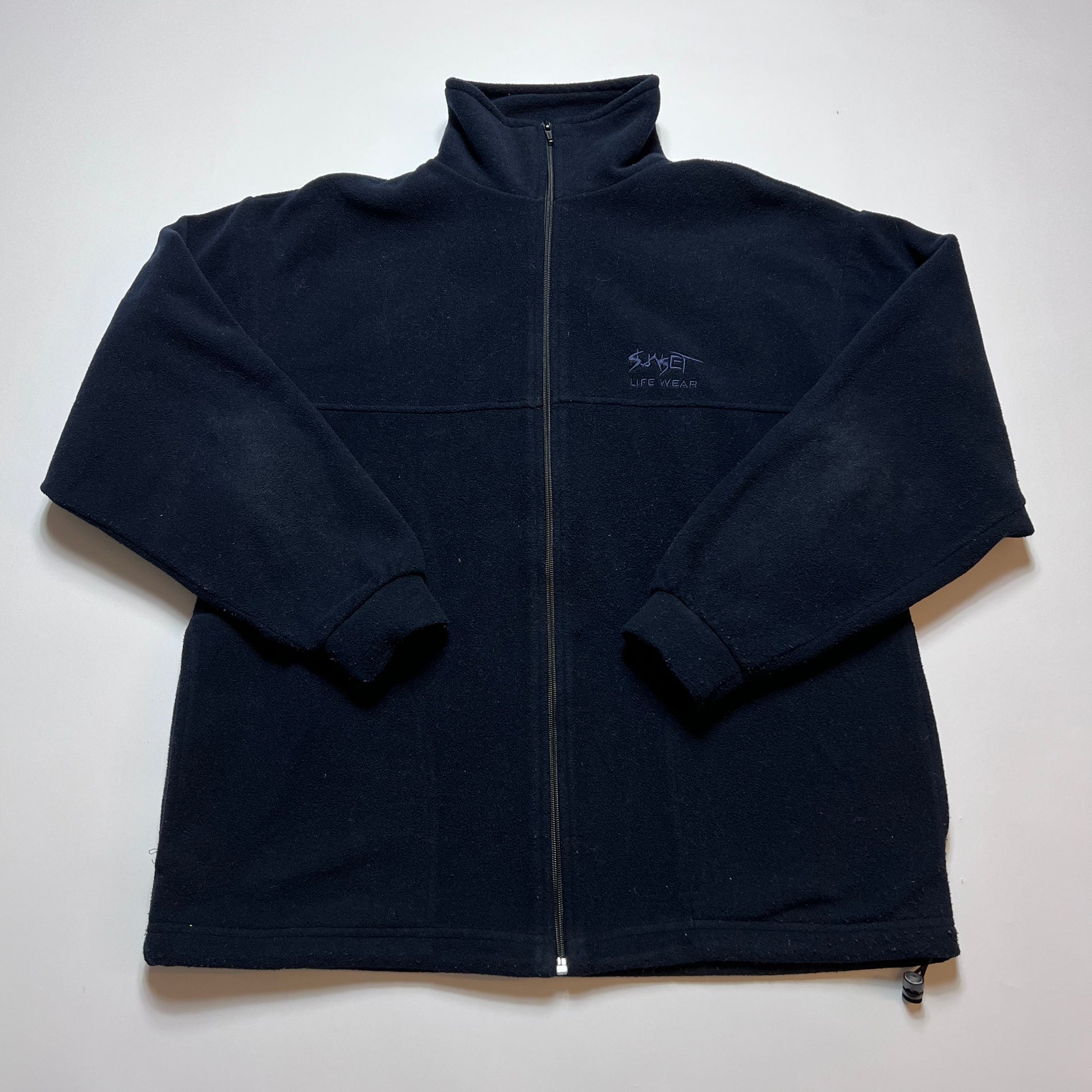 Vintage Sunset Life Wear Navy Fleece Zipper L - Cats on Stacks VNTG