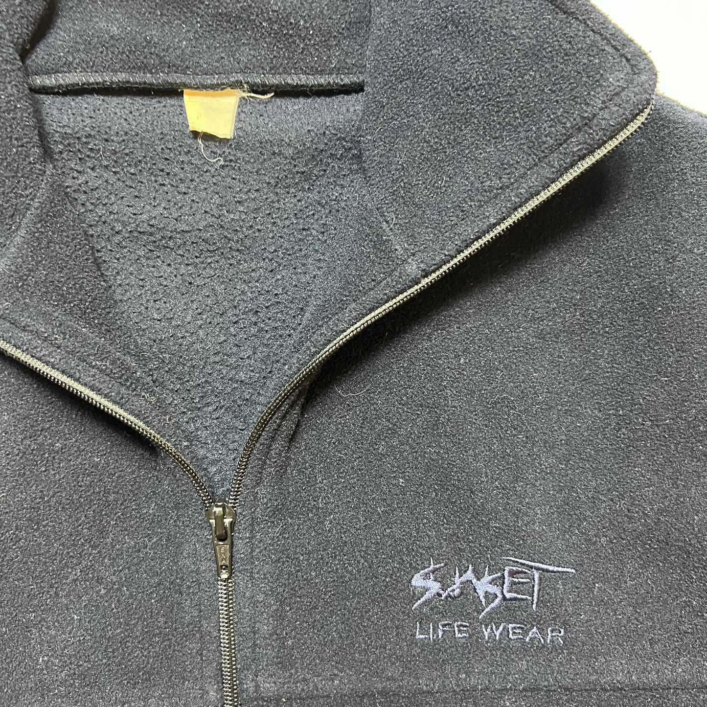 Vintage Sunset Life Wear Navy Fleece Zipper L - Cats on Stacks VNTG