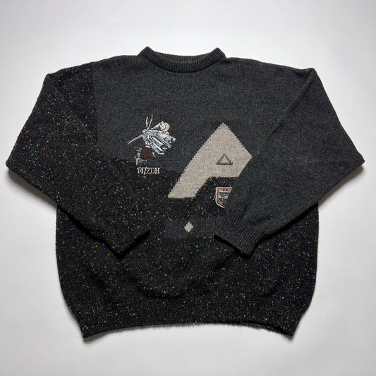 Vintage Aviator Wollpullover XL - Cats on Stacks VNTG