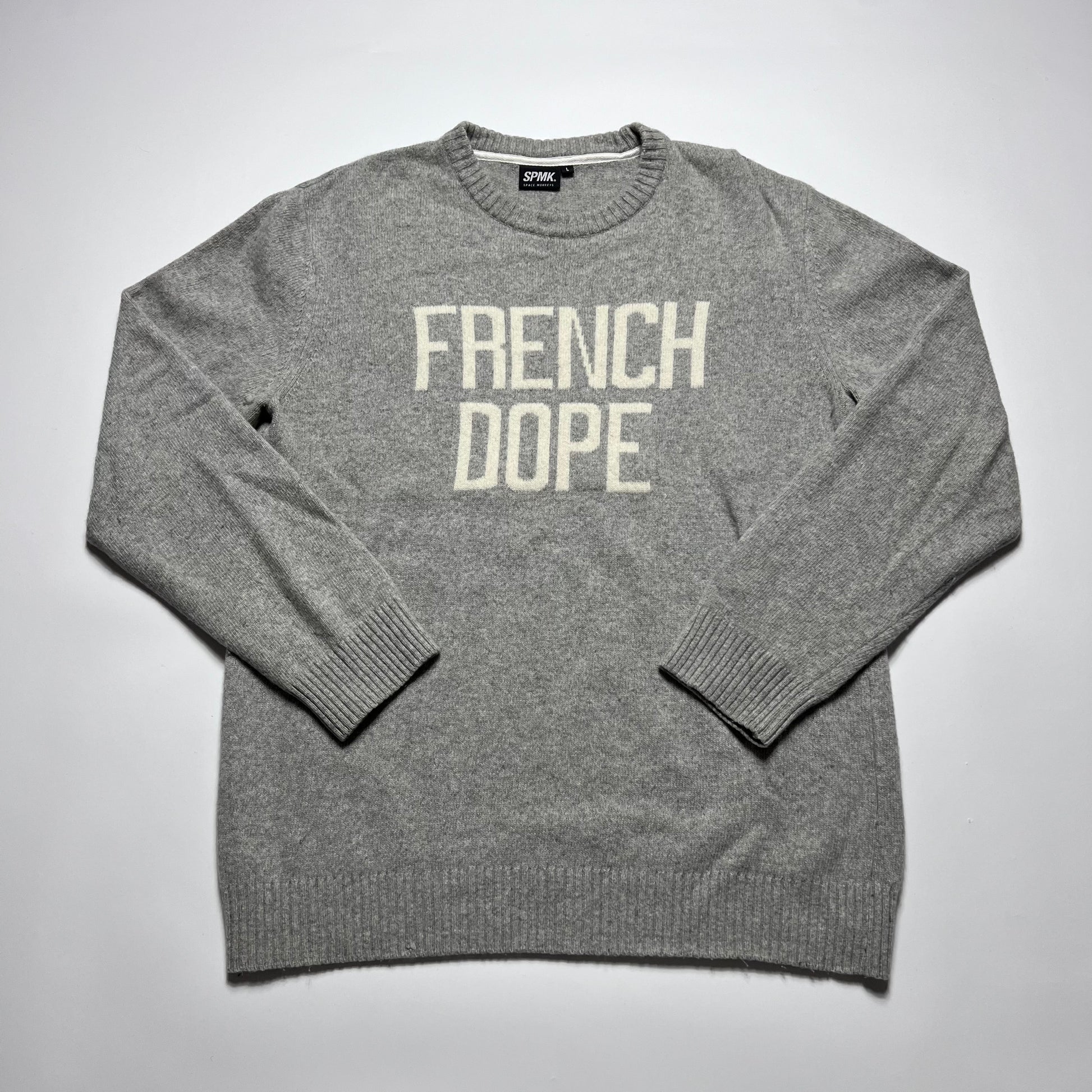 Y2K Space Monkeys French Wollpullover L - Cats on Stacks VNTG
