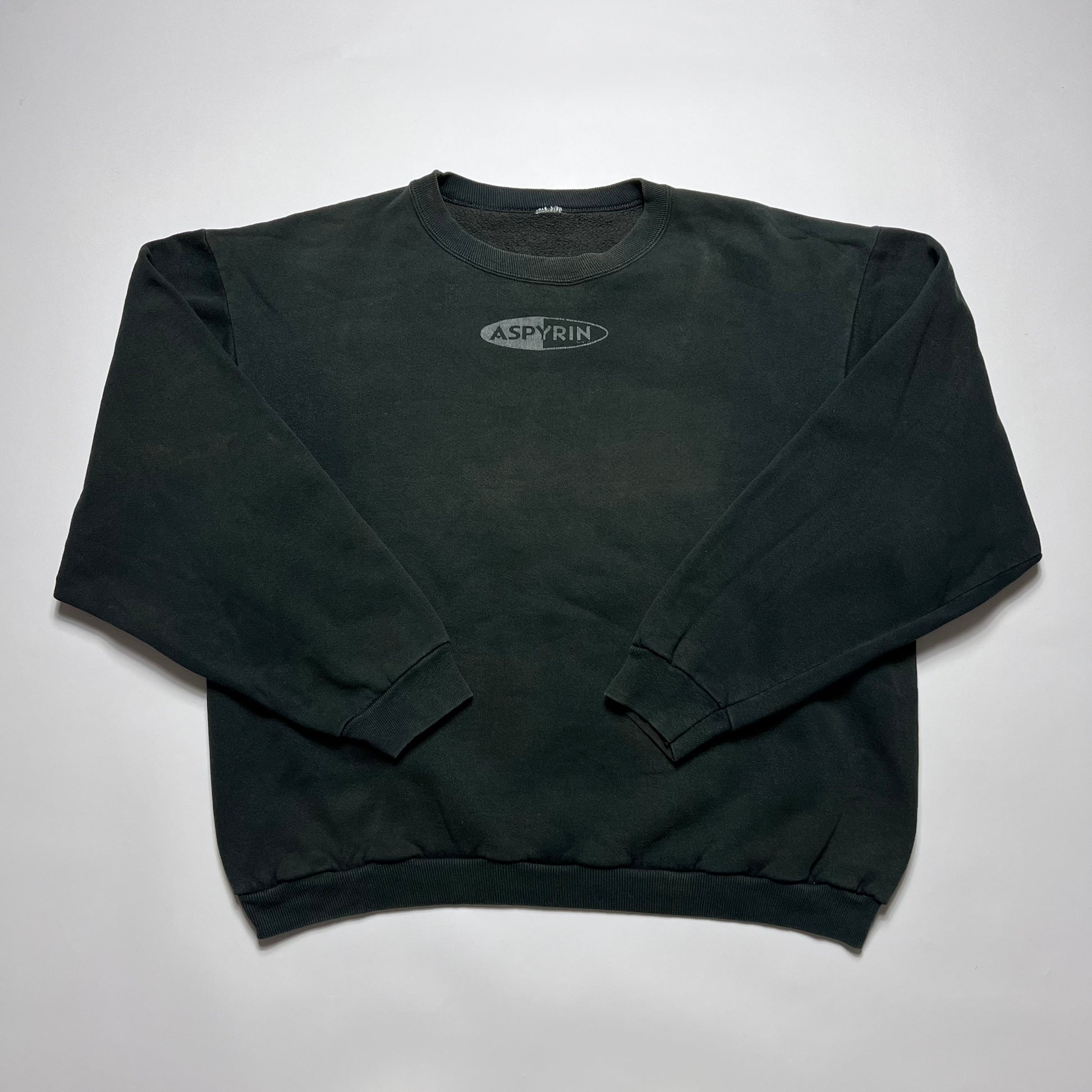 Vintage Aspyrin Black Crewneck XL - Cats on Stacks VNTG