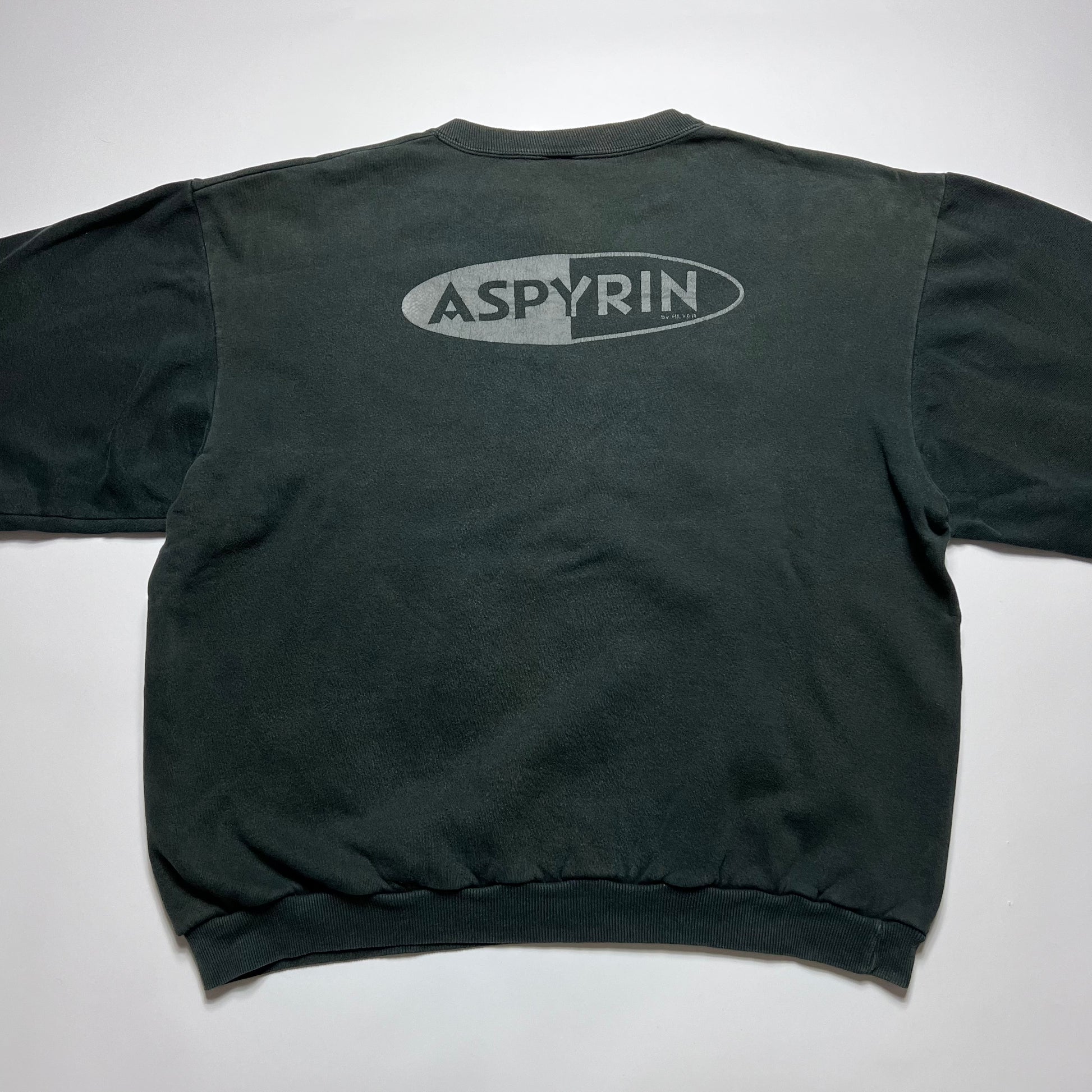 Vintage Aspyrin Black Crewneck XL - Cats on Stacks VNTG