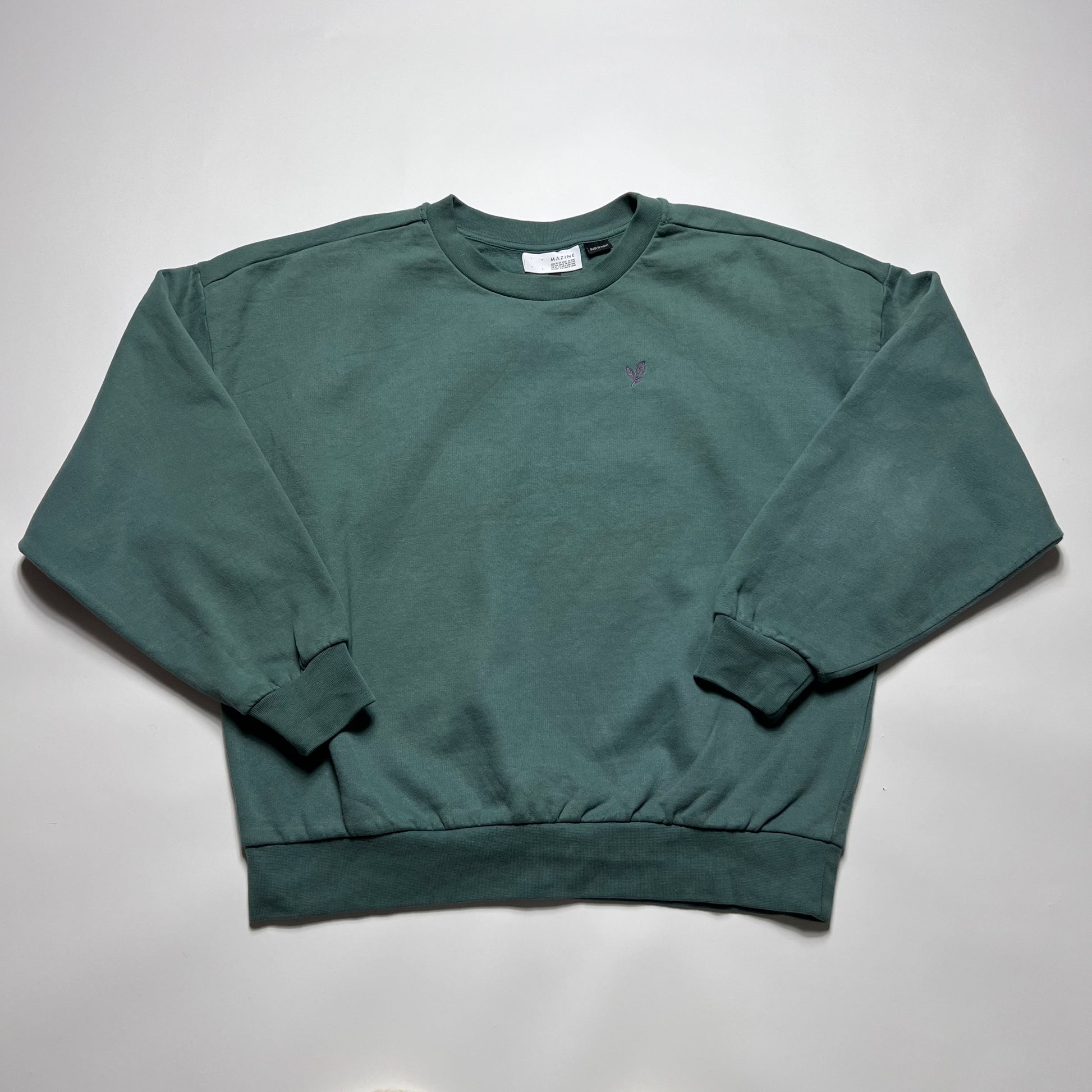 Mazine Awareness Green Crewneck L - Cats on Stacks VNTG