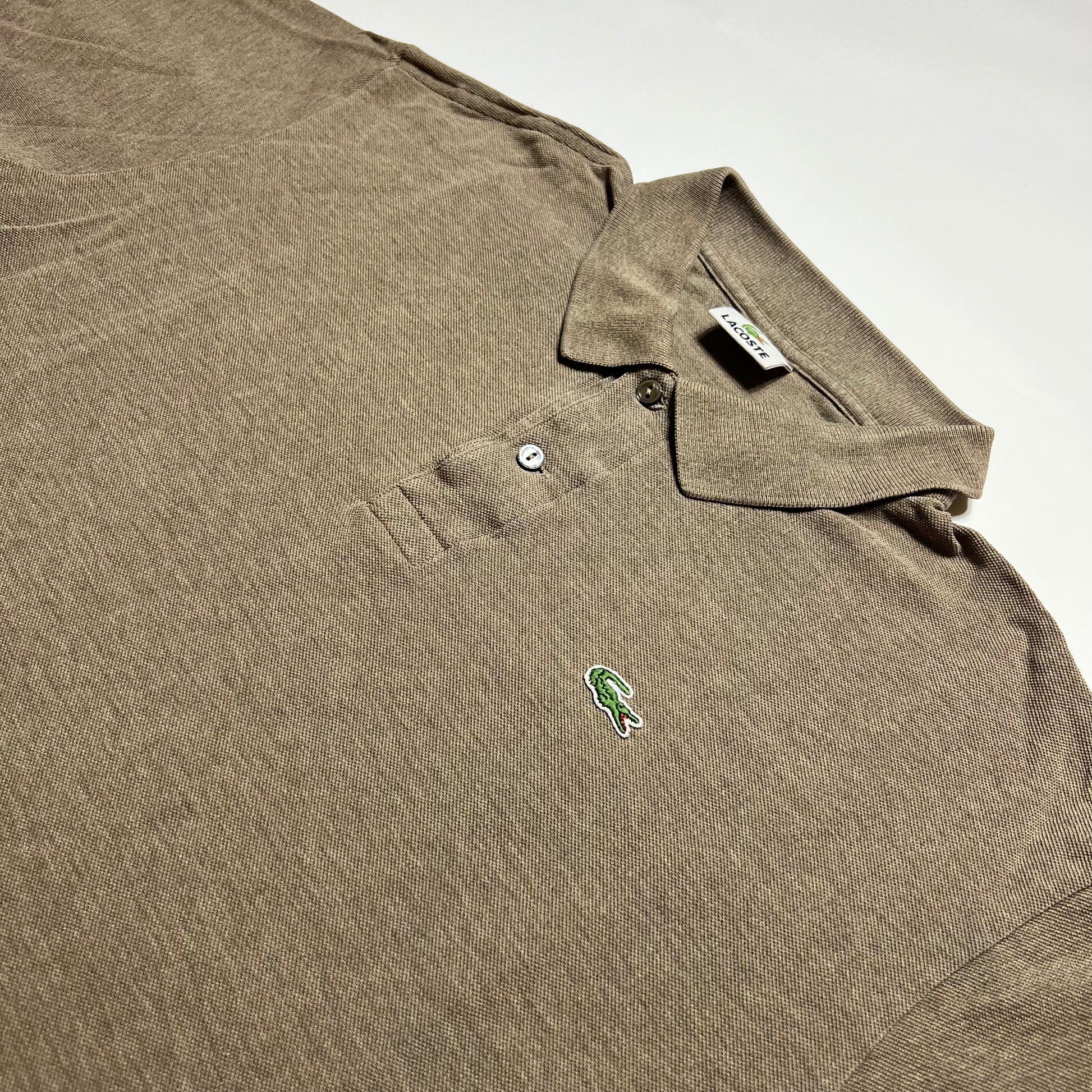 Vintage Lacoste Sandy Brown Polo Shirt XL - Cats on Stacks VNTG