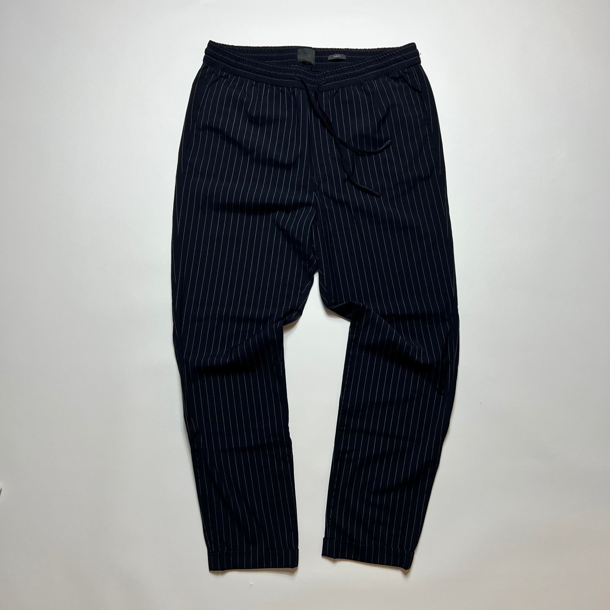 H&M Navy Nadelstreifen Chino Pants M - Cats on Stacks VNTG