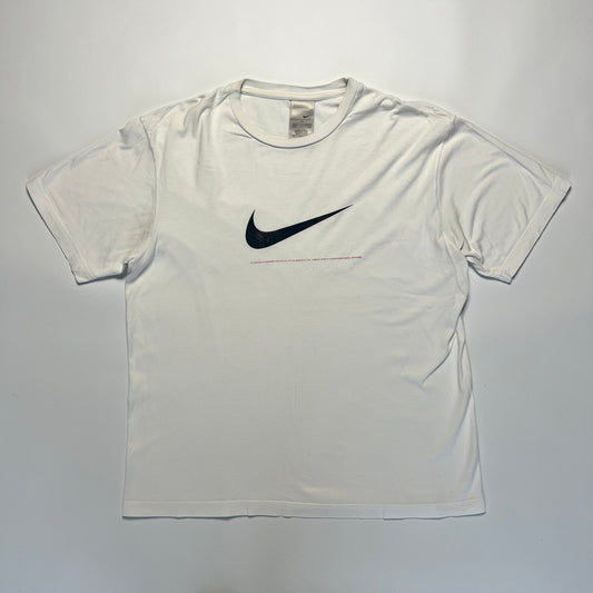 Vintage Y2K Nike Big Swoosh White T-Shirt L / XL - Cats on Stacks VNTG