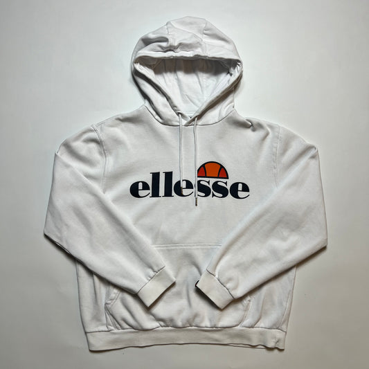 Ellesse Big Patch White Crop Hoodie L / XL - Cats on Stacks VNTG