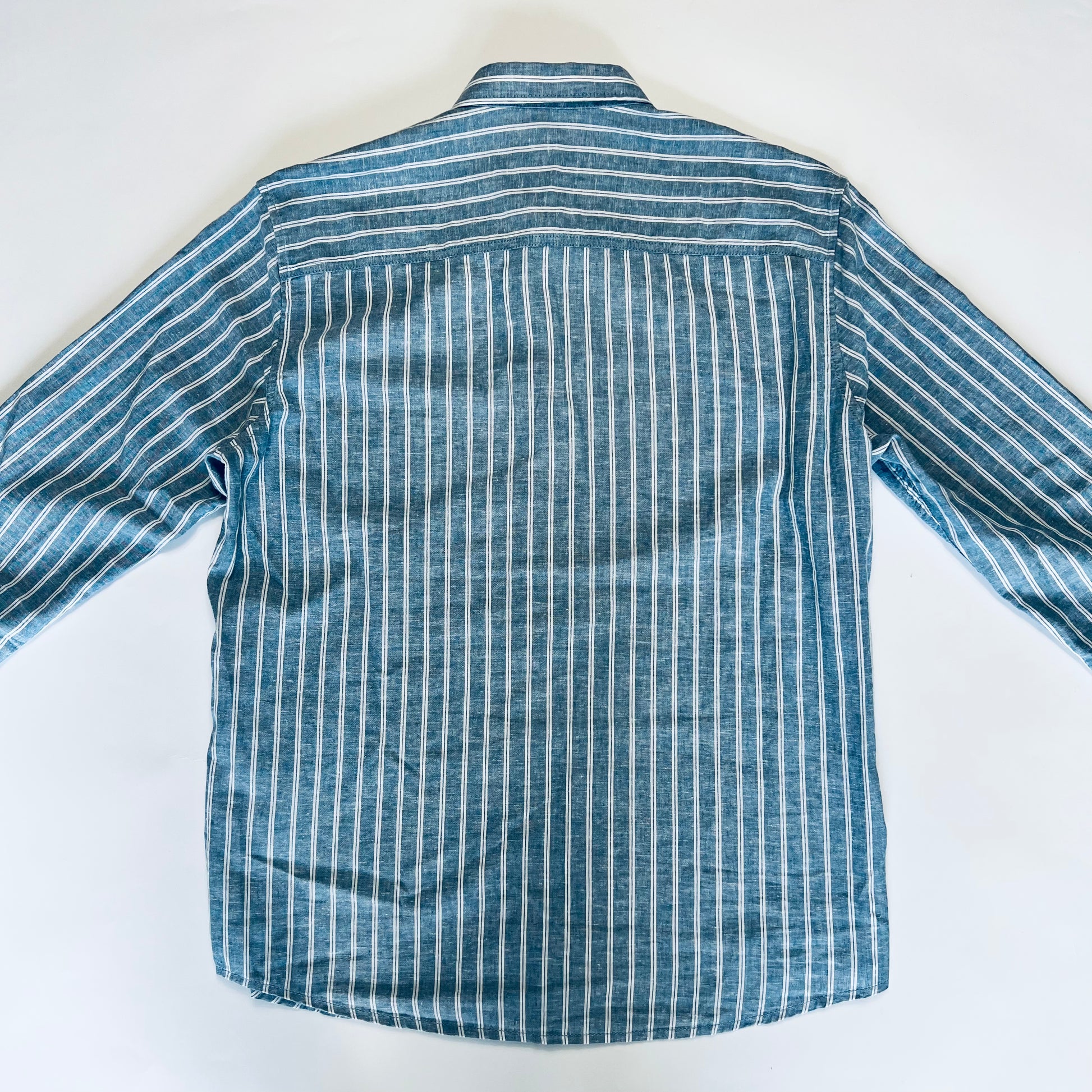 Tom Tailor Blue Stripe Leinen Hemd M / L - Cats on Stacks VNTG
