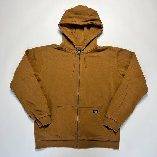 Y2K Dickies Lined Brown Zip Hoodie L - Cats on Stacks VNTG