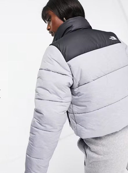 Damen The North Face Saikuru Jacke Cropped Hellgrau Schwarz M - Cats on Stacks VNTG