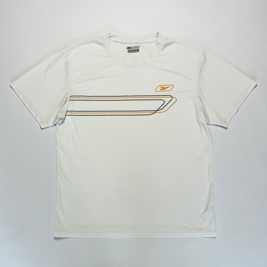 Y2K Reebok Sports White T-Shirt L - Cats on Stacks VNTG